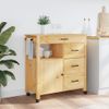 Carrito De Cocina Monza Madera Maciza De Pino 84x40x90 Cm Marrón