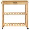 Carrito De Cocina Monza Madera Maciza De Pino 84x40x90 Cm Marrón