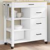 Carrito De Cocina Monza Madera Maciza De Pino 84x40x90 Cm Blanco