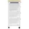 Carrito De Cocina Monza Madera Maciza De Pino 84x40x90 Cm Blanco