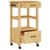 Vidaxl Carrito De Cocina Monza Madera Maciza De Pino 48x40x90 Cm Marrón