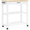 Vidaxl Carrito De Cocina Monza Madera Maciza De Pino 84x40x90 Cm Blanco