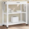 Vidaxl Carrito De Cocina Monza Madera Maciza De Pino 84x40x90 Cm Blanco