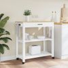 Vidaxl Carrito De Cocina Monza Madera Maciza De Pino 84x40x90 Cm Blanco