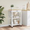 Vidaxl Carrito De Cocina Monza Madera Maciza De Pino 60x40x90 Cm Blanco