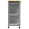 Carrito De Cocina Monza Madera Maciza De Pino 84x40x90 Cm Gris