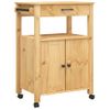 Vidaxl Carrito De Cocina Monza Madera Maciza De Pino 60x40x90 Cm Marrón