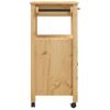 Vidaxl Carrito De Cocina Monza Madera Maciza De Pino 60x40x90 Cm Marrón