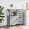 Vidaxl Carrito De Cocina Monza Madera Maciza De Pino 84x40x90 Cm Gris