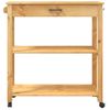 Carrito De Cocina Monza Madera Maciza De Pino 84x40x90 Cm Marrón