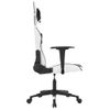 Silla Gaming De Masaje Cuero Sintético Blanco Y Negro