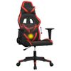 Silla Gaming De Masaje Cuero Sintético Negro Y Rojo