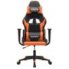 Silla Gaming De Masaje Cuero Sintético Negro Y Naranja