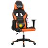 Silla Gaming De Masaje Cuero Sintético Negro Y Naranja