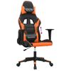 Silla Gaming De Masaje Cuero Sintético Negro Y Naranja