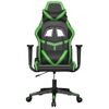 Silla Gaming De Masaje Cuero Sintético Negro Y Verde