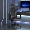 Silla Gaming De Masaje Cuero Sintético Negro Y Gris