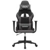 Silla Gaming De Masaje Cuero Sintético Negro Y Gris