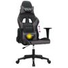 Silla Gaming De Masaje Cuero Sintético Negro Y Gris