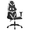 Silla Gaming De Masaje Cuero Sintético Negro Y Blanco