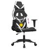 Silla Gaming De Masaje Cuero Sintético Negro Y Blanco