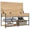 Vidaxl Banco Zapatero Madera De Ingeniería Roble Sonoma 100x42,5x50 Cm Marrón