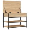 Vidaxl Banco Zapatero Madera De Ingeniería Roble Sonoma 70x42,5x50 Cm Marrón