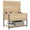 Vidaxl Banco Almacenaje Madera Ingeniería Roble Sonoma 70x42,5x47 Cm Marrón