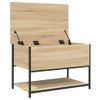 Vidaxl Banco Almacenaje Madera Ingeniería Roble Sonoma 70x42,5x47 Cm Marrón