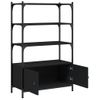 Vidaxl Librería De 3 Estantes Madera Ingeniería Negro 70x30x109,5 Cm