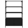 Vidaxl Librería De 3 Estantes Madera Ingeniería Negro 70x30x109,5 Cm