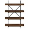 Vidaxl Librería De 4 Estantes Madera Ingeniería Marrón 100x33x145,5 Cm