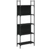 Vidaxl Librería De 5 Estantes Madera Ingeniería Negro 60,5x24x166,5 Cm