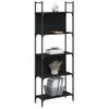 Vidaxl Librería De 5 Estantes Madera Ingeniería Negro 60,5x24x166,5 Cm