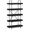 Vidaxl Librería 5 Estantes Madera De Ingeniería Negro 100x33x180,5 Cm