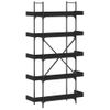 Vidaxl Librería 5 Estantes Madera De Ingeniería Negro 100x33x180,5 Cm