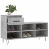 Vidaxl Mueble Zapatero Madera Contrachapada Gris Hormigón 102x36x60 Cm