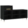 Vidaxl Mueble Zapatero Madera Contrachapada Negro 102x36x60 Cm