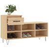 Vidaxl Mueble Zapatero Madera Contrachapada Roble Sonoma 102x36x60 Cm Marrón