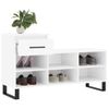 Vidaxl Mueble Zapatero Madera Contrachapada Blanco Brillo 102x36x60 Cm