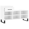 Vidaxl Mueble Zapatero Madera Contrachapada Blanco Brillo 102x36x60 Cm