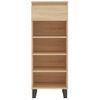 Vidaxl Mueble Zapatero Madera Contrachapada Roble Sonoma 40x36x105 Cm Marrón