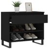 Vidaxl Mueble Zapatero Madera Contrachapada Negro 70x36x60 Cm