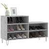 Vidaxl Mueble Zapatero Madera Contrachapada Gris Hormigón 102x36x60 Cm