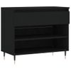 Vidaxl Mueble Zapatero Madera Contrachapada Negro 70x36x60 Cm