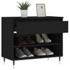 Vidaxl Mueble Zapatero Madera Contrachapada Negro 70x36x60 Cm