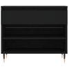 Vidaxl Mueble Zapatero Madera Contrachapada Negro 70x36x60 Cm