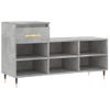 Vidaxl Mueble Zapatero Madera Contrachapada Gris Hormigón 102x36x60 Cm