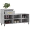 Vidaxl Mueble Zapatero Madera Contrachapada Gris Hormigón 102x36x60 Cm