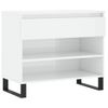 Vidaxl Mueble Zapatero Madera Contrachapada Blanco Brillo 70x36x60 Cm